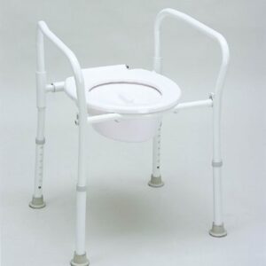 Aluminium Folding Over Toilet Aid with Lid & Bowl