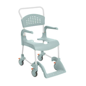 Clean Mobile Shower Commode 55cm 4 wheel lock Lagoon Green